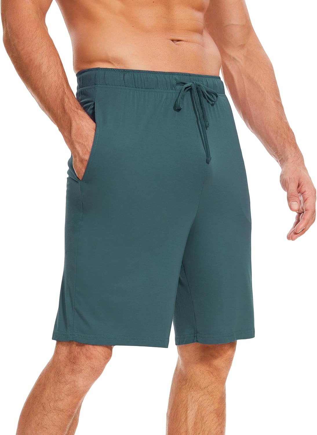 image:imageGYS Mens Bamboo Viscose Pajama Shorts Lightweight Summer Lounge ShortsGrayish Green