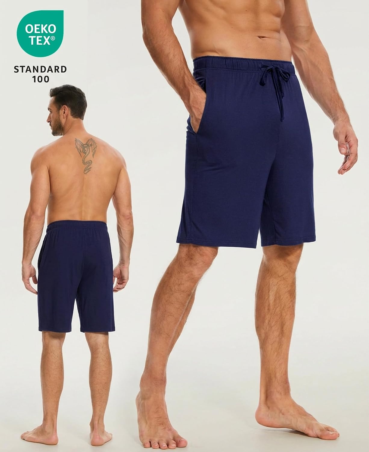 image:imageGYS Mens Bamboo Viscose Pajama Shorts Lightweight Summer Lounge ShortsNavy