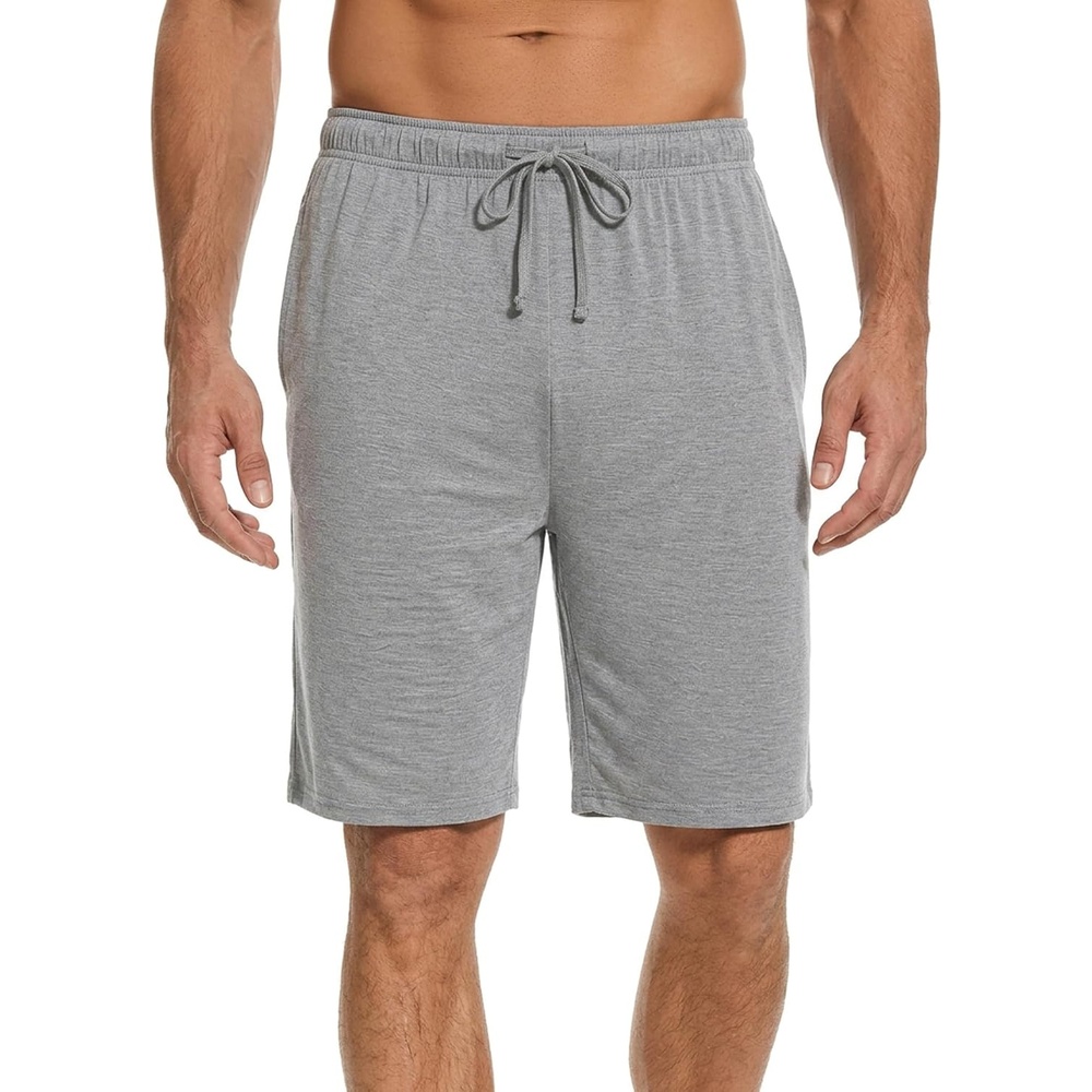 image:imageGYS Mens Bamboo Viscose Pajama Shorts Lightweight Summer Lounge ShortsHeather Grey