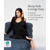 GYS 3 Piece Bamboo Viscose Pajamas for Women Set Buttery-soft Sleepwear Set(Black)