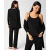 GYS 3 Piece Bamboo Viscose Pajamas for Women Set Buttery-soft Sleepwear Set(Black)