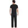 GYS Bamboo Viscose Men’s Pajama Sets, Short Sleeve Ultra-Soft PJs Set(Black)