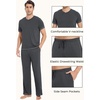 GYS Bamboo Viscose Men’s Pajama Sets, Short Sleeve Ultra-Soft PJs Set(Charcoal)