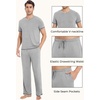 GYS Bamboo Viscose Men’s Pajama Sets, Short Sleeve Ultra-Soft PJs Set(Heather Grey)