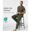 GYS Bamboo Viscose Men’s Pajama Sets, Soft Short Sleeve Loungewear Sets(Army Green)