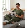 GYS Bamboo Viscose Men’s Pajama Sets, Soft Short Sleeve Loungewear Sets(Army Green)