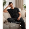 GYS Bamboo Viscose Men’s Pajama Sets, Soft Short Sleeve Loungewear Sets(Black)