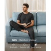 GYS Bamboo Viscose Men’s Pajama Sets, Soft Short Sleeve Loungewear Sets(Black Melange)