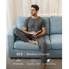 GYS Bamboo Viscose Men’s Pajama Sets, Soft Short Sleeve Loungewear Sets(Dark Heather Grey)