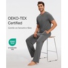 GYS Bamboo Viscose Men’s Pajama Sets, Soft Short Sleeve Loungewear Sets(Dark Heather Grey)