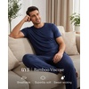 GYS Bamboo Viscose Men’s Pajama Sets, Soft Short Sleeve Loungewear Sets(Deep Blue)