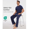 GYS Bamboo Viscose Men’s Pajama Sets, Soft Short Sleeve Loungewear Sets(Deep Blue)