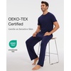 GYS Bamboo Viscose Men’s Pajama Sets, Soft Short Sleeve Loungewear Sets(Navy)