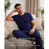 GYS Bamboo Viscose Men’s Pajama Sets, Soft Short Sleeve Loungewear Sets(Navy)