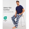 GYS Bamboo Viscose Men’s Pajama Sets, Soft Short Sleeve Loungewear Sets(Navy Green Plaid)