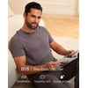 GYS Bamboo Viscose Men’s Pajama Sets, Soft Short Sleeve Loungewear Sets(Purplish Grey)