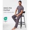 GYS Bamboo Viscose Men’s Pajama Sets, Soft Short Sleeve Loungewear Sets(Purplish Grey)