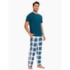 GYS Bamboo Viscose Men’s Pajama Sets, Soft Short Sleeve Loungewear Sets(White Green Plaid)