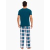 GYS Bamboo Viscose Men’s Pajama Sets, Soft Short Sleeve Loungewear Sets(White Green Plaid)