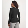 GYS Bamboo Viscose Womens Pajama Tops, Crew Neck Long Sleeve Base Layer Tee(Crew Neck-black)