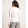 GYS Bamboo Viscose Womens Pajama Tops, Crew Neck Long Sleeve Base Layer Tee(Crew Neck-white)