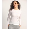 GYS Bamboo Viscose Womens Pajama Tops, Crew Neck Long Sleeve Base Layer Tee(Crew Neck-white)
