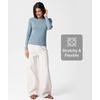 GYS Long Sleeve Shirts for Women, Soft Modal Ribbed Crewneck Basic Tee(Grayish Blue)