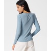 GYS Long Sleeve Shirts for Women, Soft Modal Ribbed Crewneck Basic Tee(Grayish Blue)