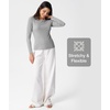 GYS Long Sleeve Shirts for Women, Soft Modal Ribbed Crewneck Basic Tee(Heather Grey)