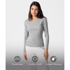 GYS Long Sleeve Shirts for Women, Soft Modal Ribbed Crewneck Basic Tee(Heather Grey)
