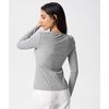 GYS Long Sleeve Shirts for Women, Soft Modal Ribbed Crewneck Basic Tee(Heather Grey)