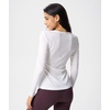 GYS Long Sleeve Shirts for Women, Soft Modal Ribbed Crewneck Basic Tee(White)