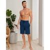 GYS Men’s Bamboo Viscose Pajama Shorts Lightweight Summer Lounge Shorts(Ink Blue)