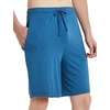 GYS Men’s Bamboo Viscose Pajama Shorts Lightweight Summer Lounge Shorts(Prussian Blue)