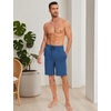 GYS Men’s Bamboo Viscose Pajama Shorts Lightweight Summer Lounge Shorts(Prussian Blue)