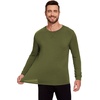 GYS Mens Long Sleeve Pajama Shirt Bamboo Viscose Sleep Tops(Army Green)