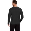 GYS Mens Long Sleeve Pajama Shirt Bamboo Viscose Sleep Tops(Black)
