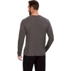 GYS Mens Long Sleeve Pajama Shirt Bamboo Viscose Sleep Tops(Dark Grey)