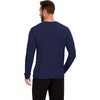 GYS Mens Long Sleeve Pajama Shirt Bamboo Viscose Sleep Tops(Navy)
