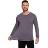 GYS Mens Long Sleeve Pajama Shirt Bamboo Viscose Sleep Tops(Reddish Grey)