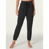 LazyCozy Bamboo Viscose Jogger Pajama Pants for Women(Black)