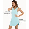 LazyCozy Bamboo Viscose Nightgowns for Women, Soft Sleeveless Night Shirts(A-aqua)