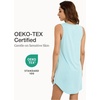 LazyCozy Bamboo Viscose Nightgowns for Women, Soft Sleeveless Night Shirts(A-aqua)