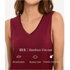 LazyCozy Bamboo Viscose Nightgowns for Women, Soft Sleeveless Night Shirts(A-wine)