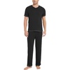 GYS Bamboo Viscose Men’s Pajama Sets, Short Sleeve Ultra-Soft PJs Set(Black)