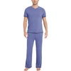 GYS Bamboo Viscose Men’s Pajama Sets, Short Sleeve Ultra-Soft PJs Set(Fog Blue)