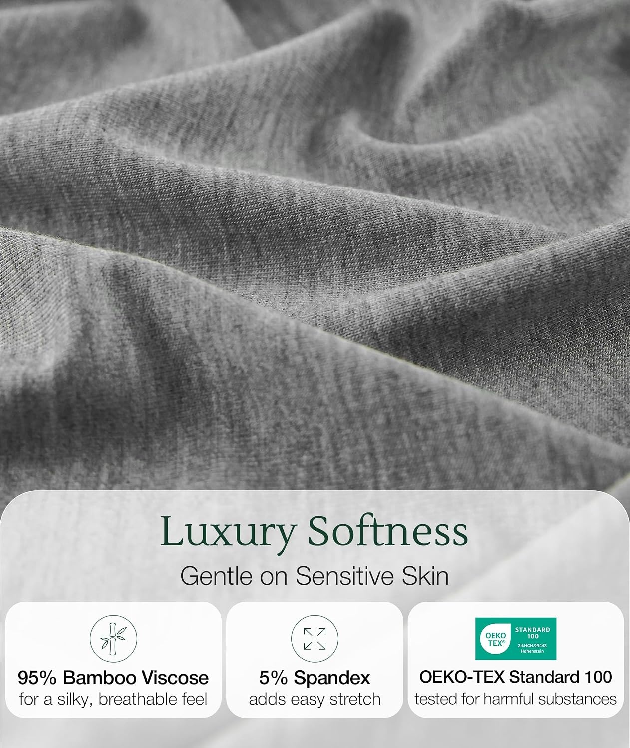 image:imageGYS Bamboo Viscose Pajamas for Women Long Sleeve Sleepwear for Hot SleepersHeather Grey