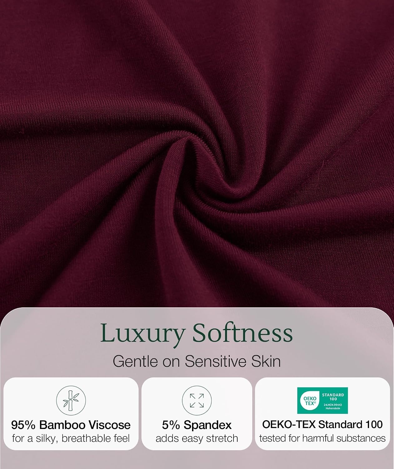 image:imageGYS Bamboo Viscose Pajamas for Women Long Sleeve Sleepwear for Hot SleepersWine