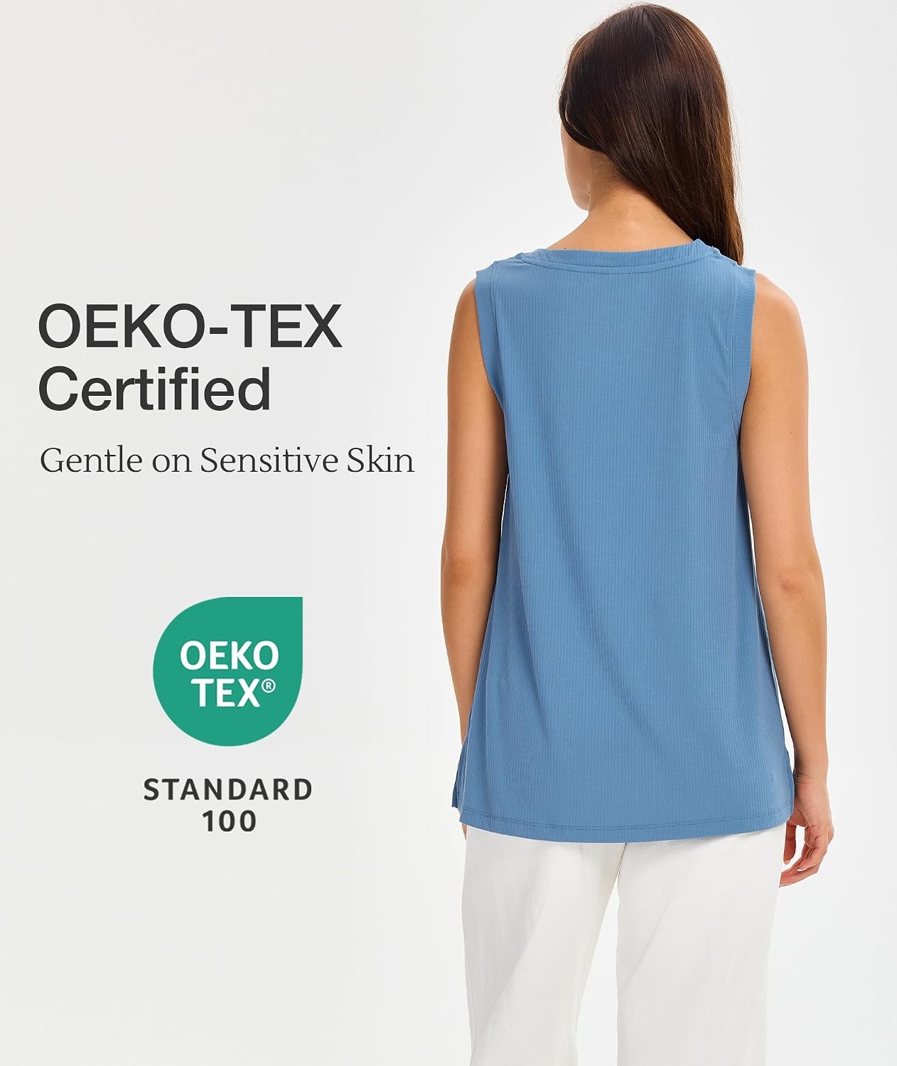 image:imageGYS Bamboo Viscose Tank Tops for Women Sleeveless Crewneck Pajama TopsGrayish Blue
