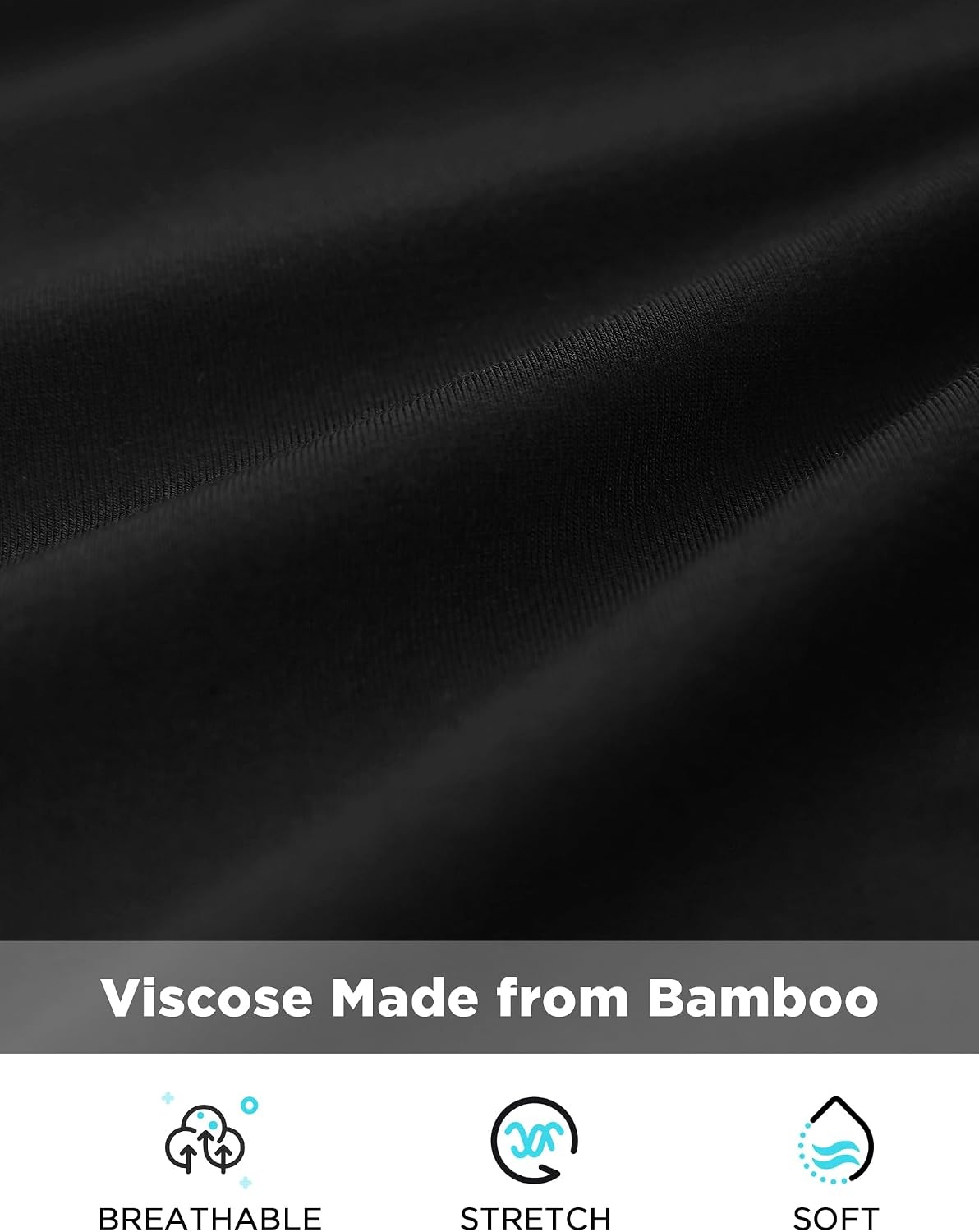 image:imageGYS Bamboo Viscose Women Pajama Sets Long Sleeve Crew Neck Lounge Set with PocketsBlack
